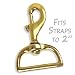 Solid Brass Swivel Snap Hook for Straps fits 2