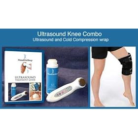 Portable Ultrasound System and Knee Wrap Combo + 8oz Bottle of Naturally Medicated Lavender Infusion Ultrasound Gel