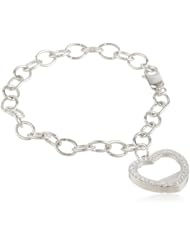 Sterling Silver Photo Locket Heart Bracelet 7.25"
