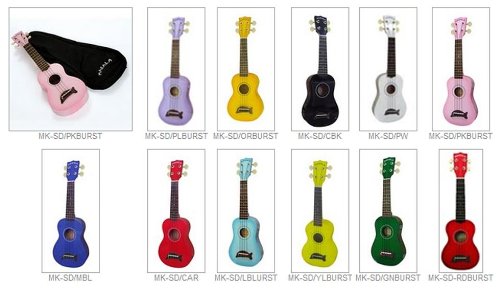 Kala Makala Soprano Dolphin Styled Ukulele- Yellow Burst
