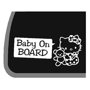 GIRL Hello Kitty Baby On Board Car Decal / Sticker