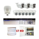 Professional 16 Channel Full D1 H.264 DVR with one 10X Zoom Indoor PTZ Camera, 600TVL, and 9 x 1/3" Exview HAD CCD II with Effio-E DSP Devices Camera(1T HD)