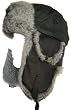 Klondike Sterling Leather Bomber Hat Rabbit Fur Trooper Winter Ski Black