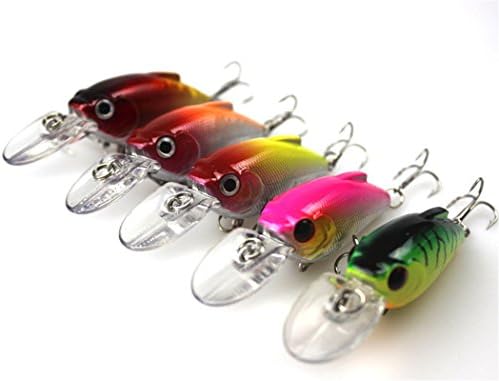 5pc/lot New Crank Baits Fishing Lure Floating Popper Poper Lure Hooks Crank Baits 9g 9cm (multicolor)