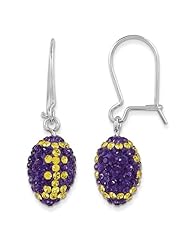 Sterling Silver Swarovski Elements Baton Rouge Spirit Football Earrings
