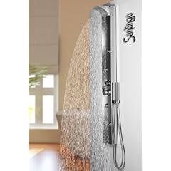 Edelstahl Duschpaneel von Sanlingo. Duschs�ule mit Spiegel, Wassefall und Regendusche