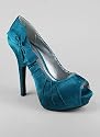 Bow Side Satin Peep Toe Heel