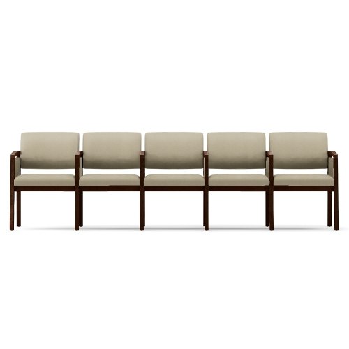 Lesro Fabric Five Seat PanelArm Sofa with Center Arm