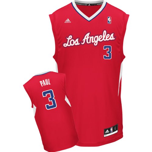 NBA Men's Los Angeles Clippers Chris Paul Replica Basketball Jersey (Red, Large)