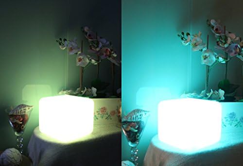 Smartandgreen Cordless and Rechargeable, Waterproof and Unbreakable,Rechargable and Remote-controlled, Home and Outdoor PE 110-220V colorful LED Table Lamp 0.7kg -Cube