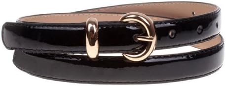 Herebuy - Fashion Belts for Women Leather Skinny Belt for Jeans (Black)
