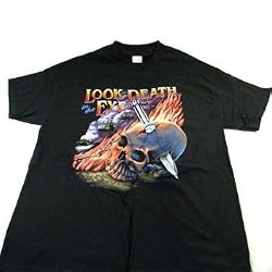 Look Death In The Eye, Short Sleeve Black T-Shirt Extra Large