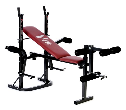 V-Fit Herculean Folding Weight Bench with Leg Unit and Fly Attachment