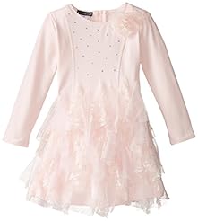 Girls Round Neck Cotton/Nylon/Polyester/Spandex/Knit Mesh  Lace Bubble Dress  Dress With Ruffles