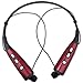Rymemo 2016 Newest Design Universal Wireless Bluetooth 4.1 Music Stereo Sports Headset Headphones Vibration Neckband Style for Cellphone (Red-Black)