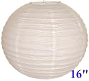 White Chinese/Japanese Paper Lantern/Lamp 16" Diameter - Just Artifacts Brand