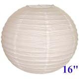 White Chinese/Japanese Paper Lantern/Lamp 16" Diameter - Just Artifacts Brand