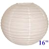 White Chinese/Japanese Paper Lantern/Lamp 16" Diameter - Just Artifacts Brand