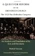 A Quest For Reform of the Orthodox Church: The 1923 Pan-Orthodox Congress