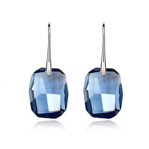Silver Swarovski Elements Crystal Diamond Accent Wish Stone Fashion Earrings Studs Drop Set for women teenage girls kids children, with a Gift Box, Ideal Gift for Birthdays / Christmas / Wedding