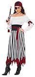 Smiffy's Women's Pirate Lady Costume Dress with Arm Ties Belt and Headpiece