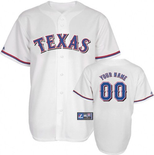 MLB Boys' Texas Rangers Replica Jersey Personalized (White, Small)