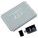 4400mAh Replacement Battery A1078 A1045 A1148 M9325 for Apple PowerBook G4 15 Series Laptop w/ A USB 2.0 ALL in one Card Reader as a Free gift