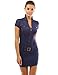 PattyBoutik Women's Faux Denim Detailed Mini Dress