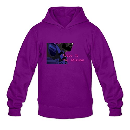 Crystal Men's Major Lazer Peace Is The Mission Long Sleeve Hoodie Sweatshirt Purple US Size XL