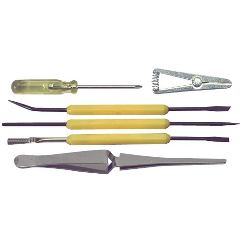 6 Piece Soldering Tool Accessory Kit With Heat Sink and Tweezers by Parts Express