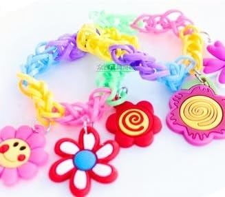 Room band LoomBands latest girl set [White & amp; Baby Pink & amp; Shocking Pink & amp; Multi-Color & amp; Clear Pink] two 1500 metal Crochet Charm fifteen tail knitting machine G Kang color S hook clear S Hook Crochet