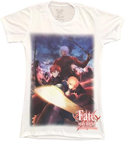 Fate Stay Night: Shirou, Saber and Archer Teams Sublimation Girls T-Shirt (Large)
