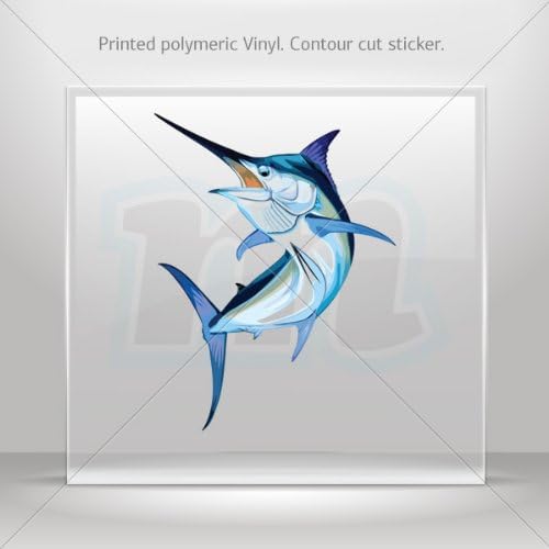 Sticker Decal Sailfish Marlin car helmet window Boat jet-ski Garage door 6 X 4.6 Inches Vinyl color print 0600 RS96W
