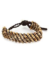 Chan Luu Semi Precious Stones on Cocoa Cotton Cord Cuff Bracelet