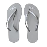 Planet Flops Metallic Silver Thin Strap Flip-Flops: Incredibly Comfortable, Eco-Chic, Brazilian, Natural Rubber Flip-Flops. 9/10