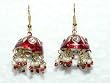 2 Maroon Kundan Lakh Hand Made Earring Bellydance India