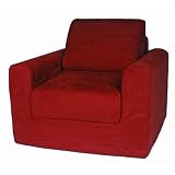 Fun Furnishings Chair Sleeper,  Red Micro Suede