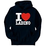 I Love Ladino Languages Mens Hoodie (Navy Blue, Sizes X-Small - XXX-Large)