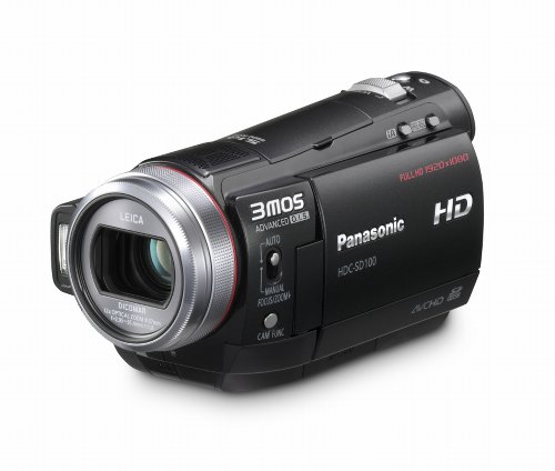 Panasonic HDC-SD 100 EGK Full HD Flash-Camcorder (SD/SDHC, 12-fach opt. Zoom, 2.7 Zoll LCD-Display, Bildstabilisator) schwarz