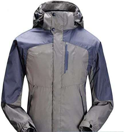 Landoo Male Waterproof Windproof Warm Detachable Outdoor Sportswear Jacket (L, Khaki)