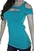 Cold Open Shoulder Cutout Peekaboo Lightweight Cotton New Top Reg & Plus Size