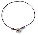 Sterling Silver Leather Adjustable "Hope" Bracelet by Bob Siemon, 9"
