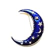 Cosmic Moon Pewter Pin with Genuine Austrian Crystals