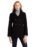 Good Sale pea coat Ak Anne Klein Women's Wool Double-breasted Coat, Black, Medium