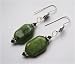 Olive Green Jade and Black Swarovski Crystal Earrings