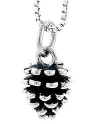 Sterling Silver Pine Cone Pendant, 3/8 inch tall