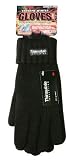 Mens 3M Black Thinsulate Thermal Lined Winter Gloves (Large/Extra Large)