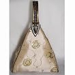 Triangular Synthetic Silk Clutch Handbag - Tan