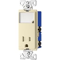 Cooper Wiring Devices TR7735A-BOX 3-Wire Receptacle Combo Nightlight with Tamper Resistant 2-Pole, Almond
