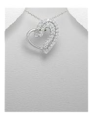 Heart CZ Pendant Necklace In 92.5 Sterling Silver